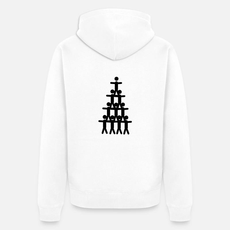 Akrobatik Pyramide - Unisex Premium Bio Zip Hoodie - Weiß