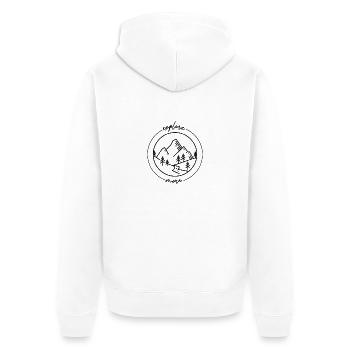 Berg Abenteuer Geschenk Spruch Bergsteigen Wandern - Unisex Premium Bio Zip Hoodie - Weiß - Hinten - Thijin (182cm)