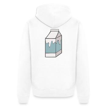 milk - Unisex Premium Organic Zip Hoodie - white - Back - Thijin (182cm)