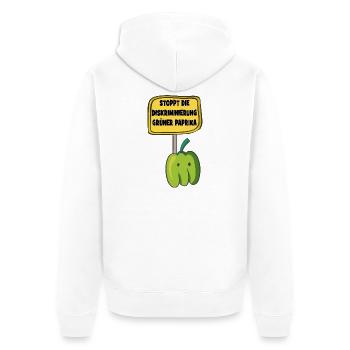 paprika - Unisex Premium Bio Zip Hoodie - Weiß - Hinten - Thijin (182cm)