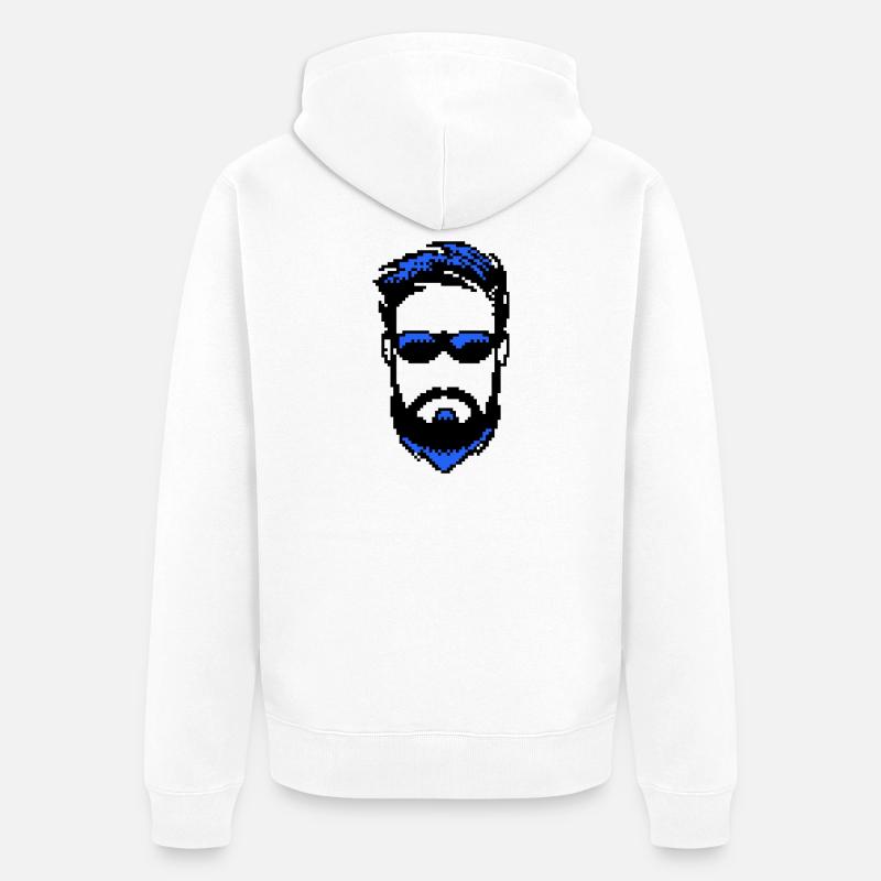 Bartträger Männlichkeit Bart ziegenbart - Unisex Premium Bio Zip Hoodie - Weiß