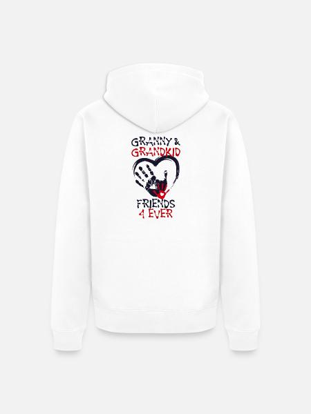 Enkelkind Großmutter Oma Statement Seniorin - Unisex Premium Bio Zip Hoodie - Weiß