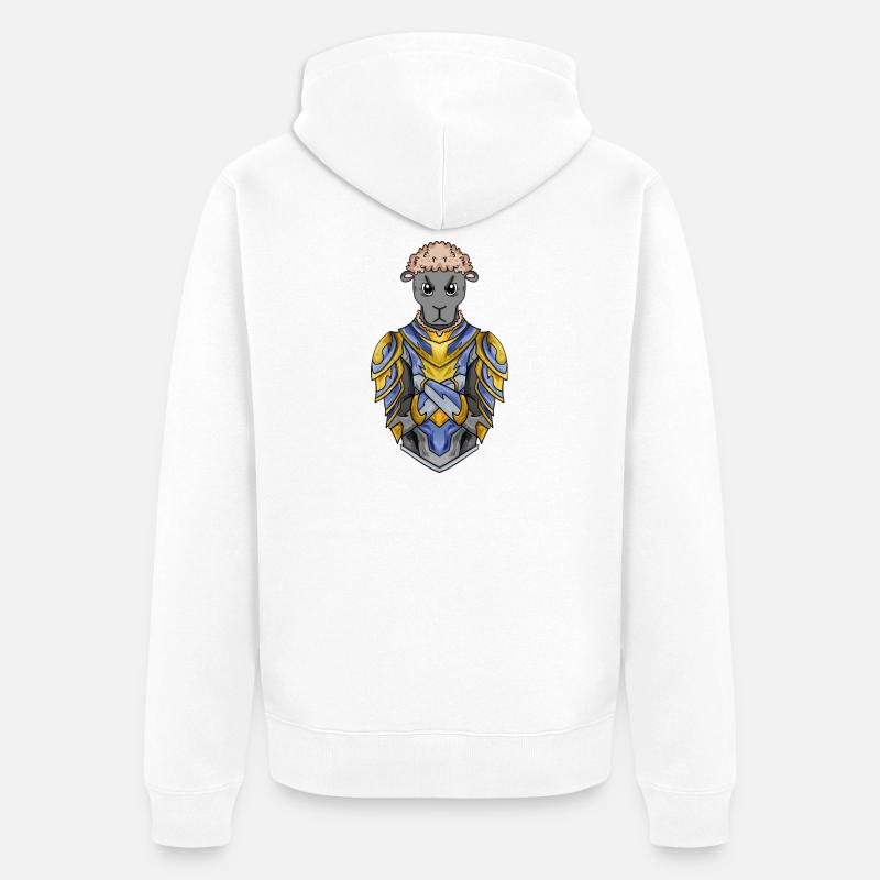 Chevalier Mouton Croisé - Veste à capuche bio Premium Unisexe - blanc