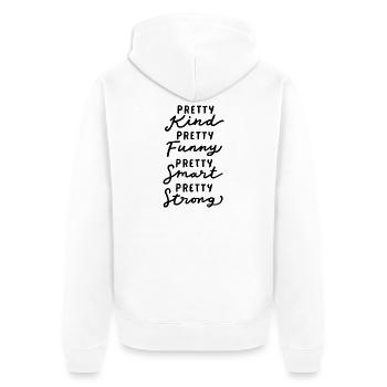 Seien Sie ziemlich inspirierend und motivierend - Unisex Premium Bio Zip Hoodie - Weiß - Hinten - Thijin (182cm)