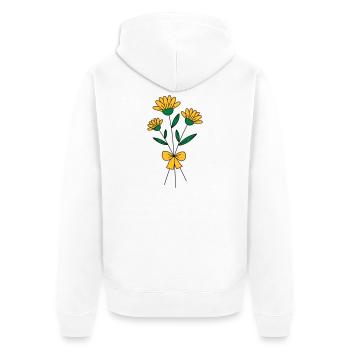 Blumenstrauss dreifarbig - Unisex Premium Bio Zip Hoodie - Weiß - Hinten - Thijin (182cm)