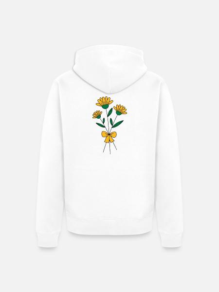 Blumenstrauss dreifarbig - Unisex Premium Bio Zip Hoodie - Weiß