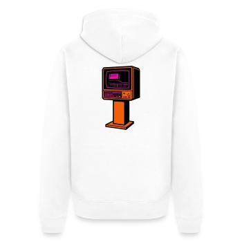 Rétro Future TV - Veste à capuche bio Premium Unisexe - blanc - Dos - Thijin (182cm)