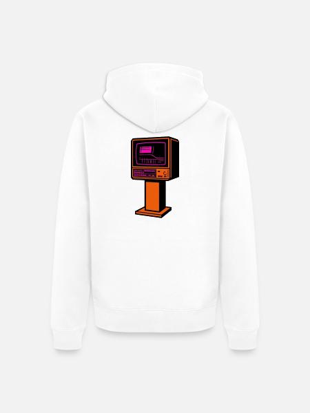 Retro Future TV - Unisex Premium Organic Zip Hoodie - white