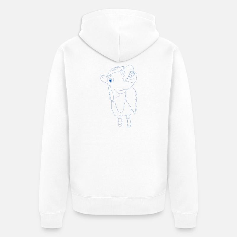 Drôle de cheval avec la gueule ouverte - Veste à capuche bio Premium Unisexe - blanc