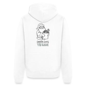 Santa Goes Vegan – Funny Xmas Design - Unisex Premium Organic Zip Hoodie - white - Back - Thijin (182cm)