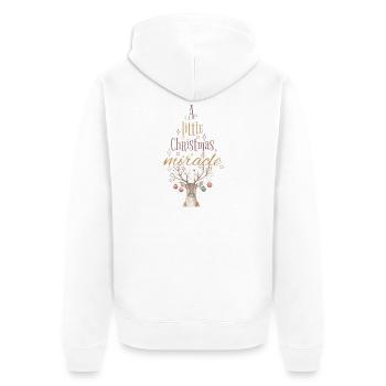 Little Christmas Miracle Deer Christmas - Unisex Premium Organic Zip Hoodie - white - Back - Thijin (182cm)