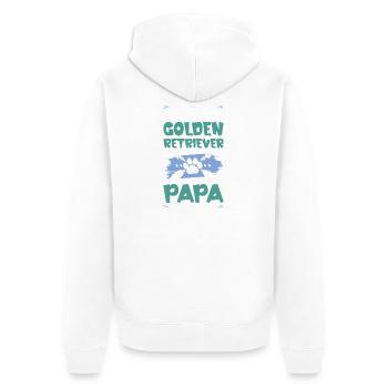 golden retriever dog dad - Unisex Premium Organic Zip Hoodie - white - Back - Thijin (182cm)