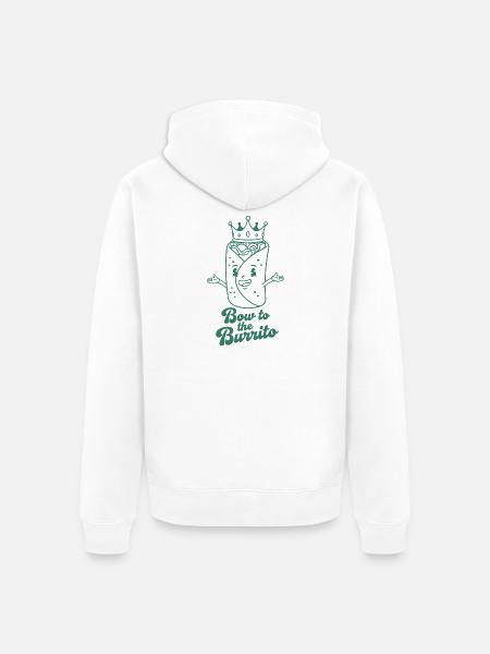 Burrito Königskrone Illustration - Unisex Premium Bio Zip Hoodie - Weiß