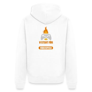 Gamer Gamer Nerd Father Saying Father's Day Funny - Unisex Premium Organic Zip Hoodie - white - Back - Thijin (182cm)