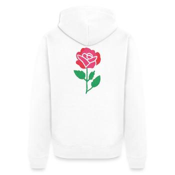 Rose Blossom in Watercolor Style - Unisex Premium Organic Zip Hoodie - white - Back - Thijin (182cm)