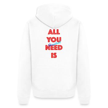 All You Need Is Handball (Rot) - Unisex Premium Bio Zip Hoodie - Weiß - Hinten - Thijin (182cm)
