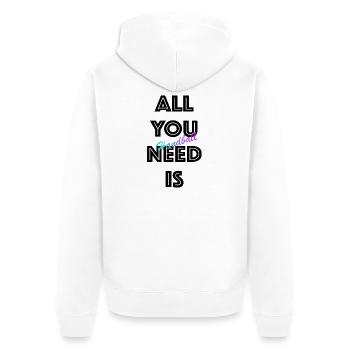Handball Gradient Script - Unisex Premium Organic Zip Hoodie - white - Back - Thijin (182cm)