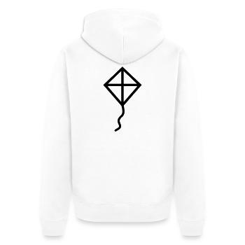 Kite - Unisex Premium Organic Zip Hoodie - white - Back - Thijin (182cm)