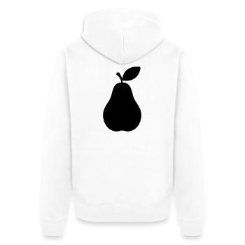 Pear Silhouette – Elegant Fruit Design - Unisex Premium Organic Zip Hoodie - white - Back - Thijin (182cm)