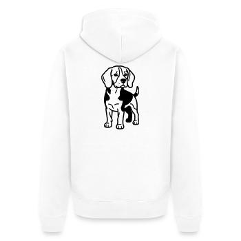 Le chien beagle - Veste à capuche bio Premium Unisexe - blanc - Dos - Thijin (182cm)