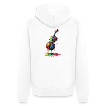 Violon avec de la peinture qui goutte - Veste à capuche bio Premium Unisexe - blanc - Dos - Thijin (182cm)