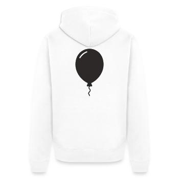 Luftballon – Party, Leichtigkeit & Gute Laune - Unisex Premium Bio Zip Hoodie - Weiß - Hinten - Thijin (182cm)