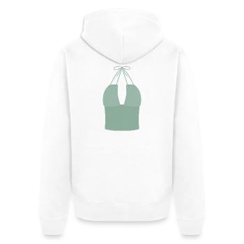 Mint Halter Bikini Top - Unisex Premium Organic Zip Hoodie - white - Back - Thijin (182cm)
