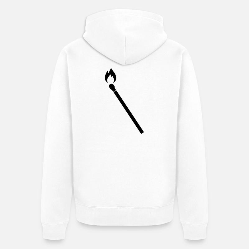 Allumette Brûlante - Veste à capuche bio Premium Unisexe - blanc