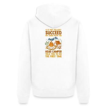 Camping Bonfire Camp Life Forest Camper - Unisex Premium Bio Zip Hoodie - Weiß - Hinten - Thijin (182cm)