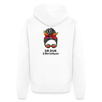 Belle Rebelle Et Martiniquaise T-Shirt Cadeau H... - Veste à capuche bio Premium Unisexe - blanc - Dos - Thijin (182cm)