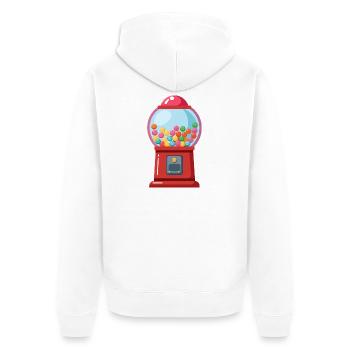 Kaugummiautomat - Unisex Premium Bio Zip Hoodie - Weiß - Hinten - Thijin (182cm)