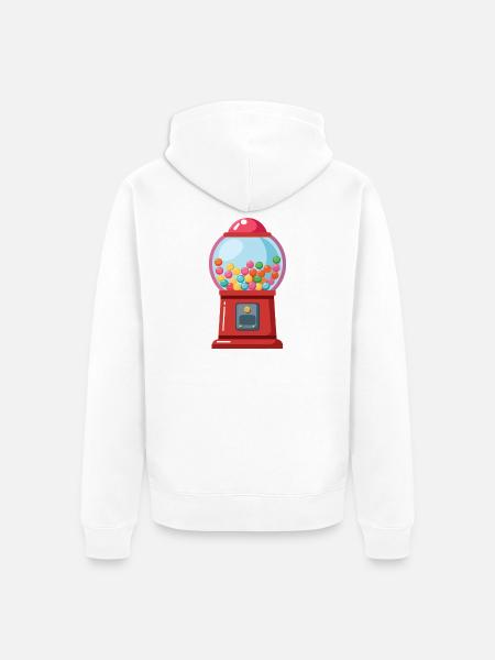 Gumball Machine - Unisex Premium Organic Zip Hoodie - white