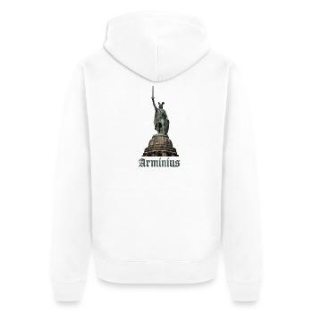Arminius Germanic Hero - Unisex Premium Bio Zip Hoodie - Weiß - Hinten - Thijin (182cm)