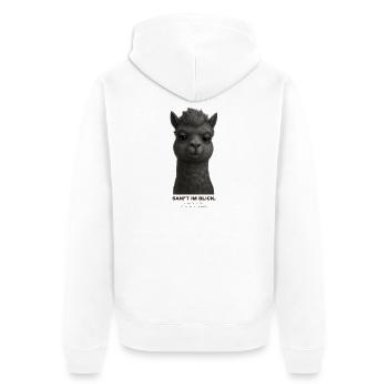 sanft-im-blick - Unisex Premium Bio Zip Hoodie - Weiß - Hinten - Thijin (182cm)