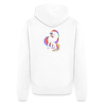 Enchanted Rainbow Mane Unicorn - Unisex Premium Organic Zip Hoodie - white - Back - Thijin (182cm)