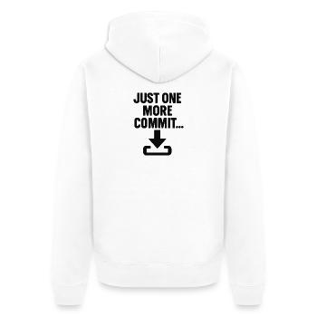 Just One More Commit - T-shirt de programmeur drôle - Veste à capuche bio Premium Unisexe - blanc - Dos - Thijin (182cm)