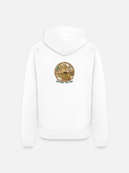 Cat Lady 1978 Retro Kreisdesign - Unisex Premium Bio Zip Hoodie - Weiß