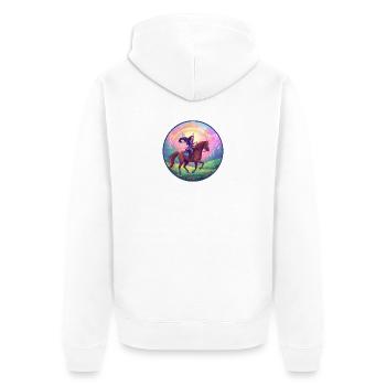Fée imaginative sur cheval - Veste à capuche bio Premium Unisexe - blanc - Dos - Thijin (182cm)