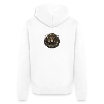 Steampunk Lion : Forgez votre héritage - Veste à capuche bio Premium Unisexe - blanc - Dos - Thijin (182cm)