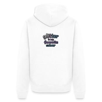 Glitzer ist meine Lieblingsfarbe - Unisex Premium Bio Zip Hoodie - Weiß - Hinten - Thijin (182cm)
