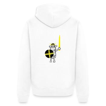 wikinger3 - Unisex Premium Bio Zip Hoodie - Weiß - Hinten - Thijin (182cm)