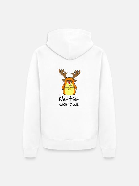 Rentier war aus - Tasse - Unisex Premium Bio Zip Hoodie - Weiß
