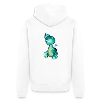 Dragon Ermel by Sabina Elisabeth - Unisex Premium Bio Zip Hoodie - Weiß - Hinten - Thijin (182cm)