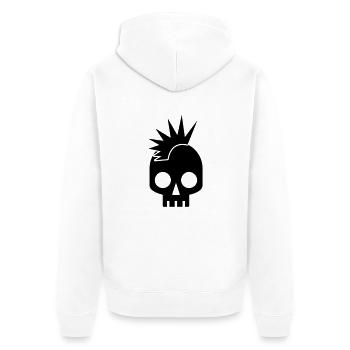 PUNK BABY skull with mohawk - Unisex Premium Organic Zip Hoodie - white - Back - Thijin (182cm)