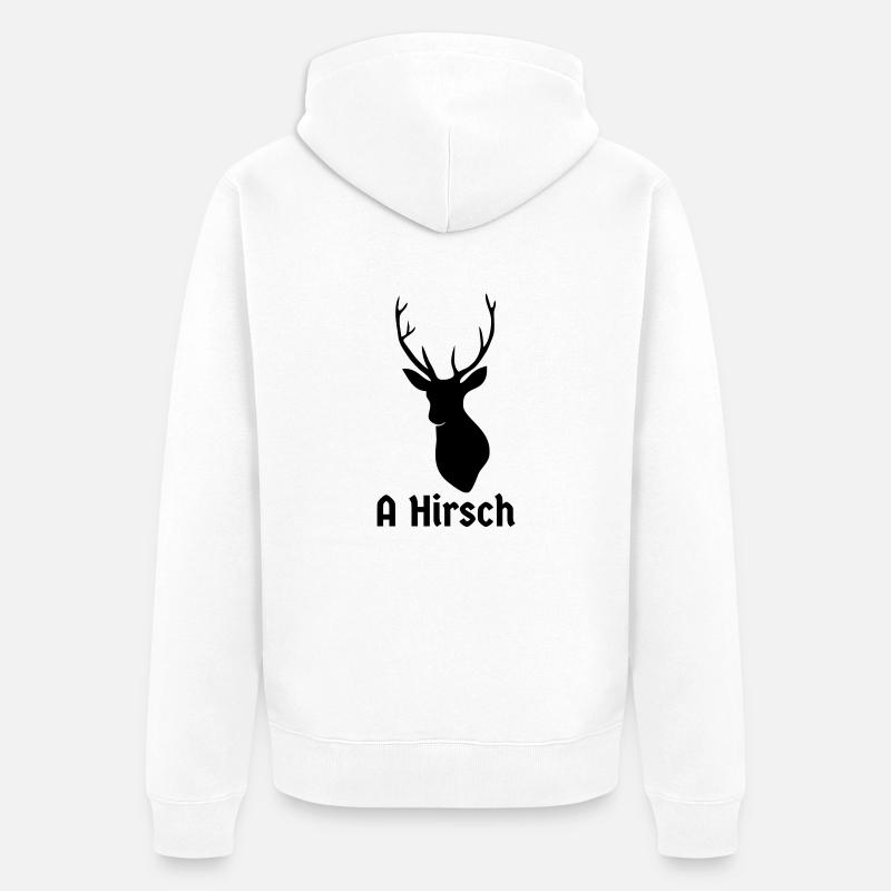 A Hirsch - Unisex Premium Bio Zip Hoodie - Weiß