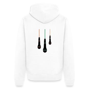Mikros - Unisex Premium Bio Zip Hoodie - Weiß - Hinten - Thijin (182cm)