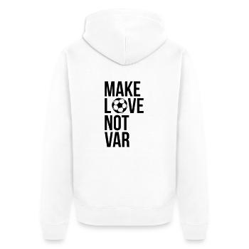 Make love not VAR - Unisex Premium Bio Zip Hoodie - Weiß - Hinten - Thijin (182cm)