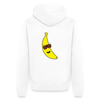 coole_banane_02 - Unisex Premium Organic Zip Hoodie - white - Back - Thijin (182cm)