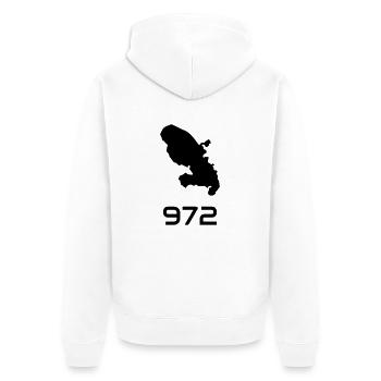 Martinique / 972 / Martiniquais / Martiniquaise - Veste à capuche bio Premium Unisexe - blanc - Dos - Thijin (182cm)