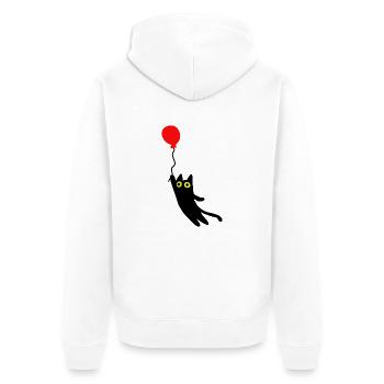 fliegende Katze - Unisex Premium Bio Zip Hoodie - Weiß - Hinten - Thijin (182cm)